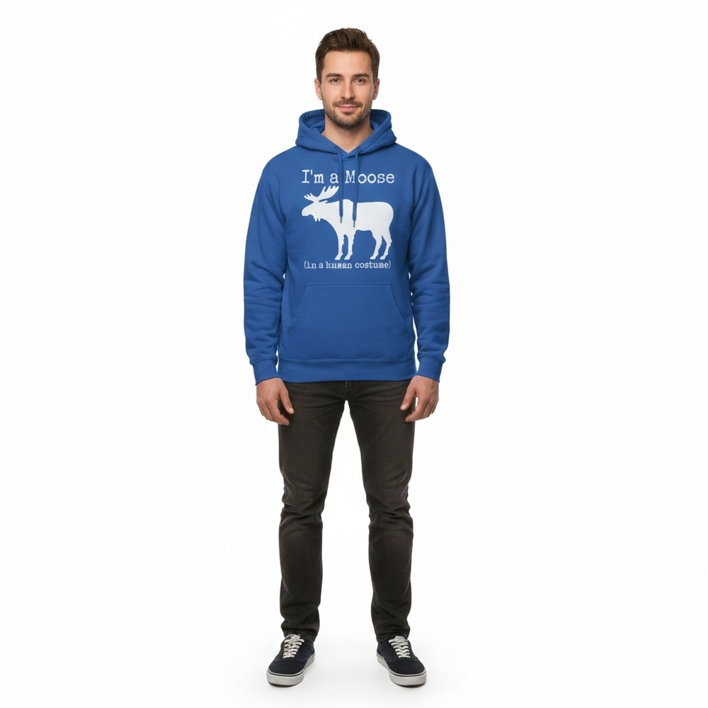 Port Company‎ Blue Hoodie Fleece with Moose Graphic Plus Size 2XL